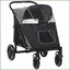 Poussette pour chien - PawHut - Pliable 30 kg maille laisse sécurité chiens grands - Gris