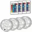 Lot de 4 lumires LED rechargeables USB submersibles tanches avec tlcommande pour aquarium et piscine couleurs multiples Largeight