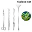 Outil d'aquascaping pour aquarium, pince longue, ciseaux, spatule, ensemble de plantes aquatiques 4 en 2 en acier inoxydable pou