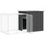 Clapier en acier galvanisé - WIENS - Anthracite - 200x91x100 cm - Porte 465x85 cm - Sécurité renforcée