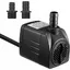 Pompe à eau submersible 1500 L/H 25 W – Ultra silencieuse avec 2 buses et cordon 15 m pour aquarium et étang
