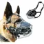 Muselière en cuir pour grands chiens - MICH - Noir - Fer - Taille M - Circonférence arrière 30 cm