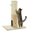 Poteau à gratter pour chat - PawHut - 79 cm - balle suspendue et balle avec clochette - 2 brosses de toilettage - beige, crème