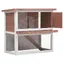 @FRENCH Clapier dextérieur - Pour 10 Animau x - 1 porte Marron - Bois - Maison Lapin Enclos 38063