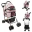 MIPAN.Poussette pour animaux 3 en 1 - Poussette pour chien 4 roues - 96 x 70 x 48cm - Poussette pour Chat - Rose