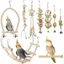 Ensemble de jouets balançoire pour perroquets et oiseaux – Perchoir à mâcher debout suspendu et échelle descalade pour oiseaux