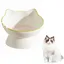 Gamelle pour chat 0.25L 14x7x9.3cm bol surélevé matériau en céramique facile à nettoyer incliné anti-débordement nourriture eau