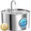 Fontaine à eau pour chat en inox - MHY® - 22L - Silencieux - Filtration avancée - Acier inoxydable 304