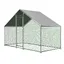 Enclos poulailler 45m² parc grillagé 3x15x2m avec serrure de sécurité et tissu PE imperméable clôture extérieure en métal
