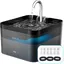 Balimo Fontaine pour chat, filtration multiple 2,2 L, 2 modes de débit d'eau, Avec 6 filtres+3 filet éponge Noir
