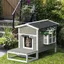 Niche Maison pour chat avec terrasse & balcon adaptée chiens - 115x665x747cm - Design sapin gris & blanc