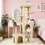 Arbre à Chat Griffoir-TOYS S-45× 72 × 156CM-Tour descalade Stable à Plusieurs Niveaux Arbres dactivité-BEIGE