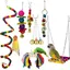 Perroquet Jouets Suspendus, 7 Pcs Oiseau Perroquet Jouets Oiseau Suspendu Cloche Jouet Oiseau Balançoire Suspendu