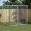 Chenil dextérieur - vidaXL - Acier galvanisé - 2x2x2 m - Porte verrouillable - Argenté