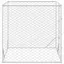 Chenil dextérieur pour chiens - WIENS - Argenté - 2x2x2 m - Acier galvanisé - Porte verrouillable