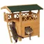 Maison lodge chat chien - niche villa avec terrasse, escalier, toit - 77 x 50 x 73 cm - bois pin pré-huilé