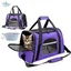 FOOTIER Sac Transport Chat Chien Caisse de Transport Chat Respirant pour Un Voyage Confortable Caisse Oxford, 43x25x28cm, Pourpre