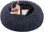 Panier pour Chien Chat, Canapé, Coussin Central Amovible et Lavable, Tissu Peluche Doux, Ø50 cm, Gris Foncé