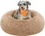 Panier pour Chien Chat, Canapé, Coussin Central Amovible et Lavable, Tissu Peluche Doux, Ø50 cm, Marron camel