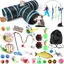 39 Pcs Jouet Tunnel pour Chat Interieur Jouets pour Chats Jeu tunelle pour Chat Interactif 3 Voies Kit Jouer pour Chaton Intérieur