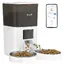 Distributeur Croquettes Chat Automatique 2 Animaux 6L Double Bol Inox WiFi Tuya App ABS 37x36x35cm Blanc