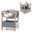 COSTWAY Maison pour Chat en Bois à 2 Niveaux, Condo Semi-Clos, Feutres Amovibles, Espace de Rangement, Lit Hamac Élevé pour Chat