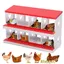 Pondoir Poules Pondeuses 8 Compartiments Poulailler en Acier Galvanisé Collecte des Œufs Couvercle Amovible Pratique Rouge