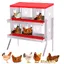 Pondoir Poules Pondeuses 6 Compartiments Poulailler en Acier Galvanisé Récolte des Œufs Facilitée  Pratique Pied Rouge
