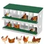 Pondoir Poules Pondeuses 8 Compartiments Poulailler en Acier Galvanisé Collecte des Œufs Couvercle Amovible Pratique Vert