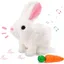 Lapin rebondissant,jouet interactif lapin avec des sons et des mouvements de marche animée, oreilles de tremblement, nez en peluche
