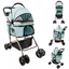 MIPAN.Poussette pour Chat 3 en1- Poussette Pour Petit Animaux Pliable - 96x70x48 cm - Poussette pour Chien/Chat de 15 kg - Vert