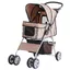 Plaque épaissiePoussette pour chien marron café Pet Stroller Jogger Remorque légère pliable & pratique