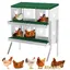 Pondoir Poules Pondeuses 6 Compartiments Poulailler en Acier Galvanisé Collecte des Œufs Couvercle Amovible Pied Vert