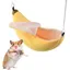 1 Lit suspendu forme banane coton doux nid chaud hamac pour cage hamster rat souris .