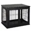 Plaque épaissieNiche pour chien Maison pour chien avec surface de table cage pour petits animaux pour lintérieur MDF métal noi