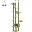 PAWZ Road Arbre a Chat au Plafond, Arbre à Chat Multi-Niveaux avec Hamac & Condo & Griffoir, Ajustable 230-252 cm Vert