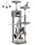 PAWZ Road Grand Arbre à Chat Multi-Niveaux avec 6 Poteaux à Griffer, 2 Griffoirs, 2 Niches, 2 Pompons & 1 Hamac, 180cm Gris