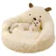 Lit peluche animal panier chat chien avec coussin amovible 40x23cm