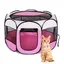 Parc Pliable pour Animaux Domestiques 74x74x43cm - Tente étanche Parc(Rose)