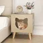 GIANTEX Niche Chat en Bois Intérieur 45 x 40 x 54 CM Maison pour Chat avec Plateau Grand Amovible  Charge 30KG Naturel