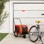 vidaXL Remorque de Vélo pour Animaux de Compagnie Chariot à Vélo pour Chien avec Roues Poussette de Chien Orange et Noir 94019