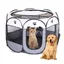 Parc Pliable pour Animaux de Compagnie 74x74x43cm - Enclos Portable-Intérieur et Extérieur (Gris)