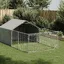 Argent Niche pour chien cage polyvalente enclos dextérieur 4x2x15 m acier galvanisé A372