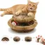 1PCSArbre A Chat Multifunctional Corrugated Cardboard Scratching Post with Ball and Bell Scratching Post for Cats Cardboard
