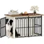 Cage pour Chien pour la Maison avec Porte Coulissante 2 Portes pour Chiens de Petite et MoyenBlanc et Marron100 × 60 × 624 cm