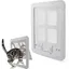 DRE-(24 cm x 29 cm) BlancChatiere pour Moustiquaire Chattiere Porte Chat Facile à Installer Esthétique et sans Bruit Moustiquaire