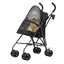 NOIR Poussette pliable avec panier de rangement pour chien chat animaux Corde antidérapante Maille respirant et facile