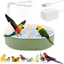 1 Baignoire perroquet circulation eau automatique PP vert perchoir inclus pour perruches calopsittes .