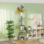 Arbre à chat hauteur 275 cm 6 niveaux pour chat dintérieur du sol au plafond avec plate-formes niche gris clair