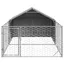Clarence - TOP* Meuble/Maison/ Niche dextérieur pour chien enclos 4x2x15 m - Entrée ouverte - acier galvanisé EU3918